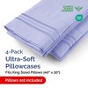 Ultra Soft Solid Pillowcases Set of 4 - Cozy & Breathable 4 Piece Pillow Covers - CGK Linens - 2 of 4