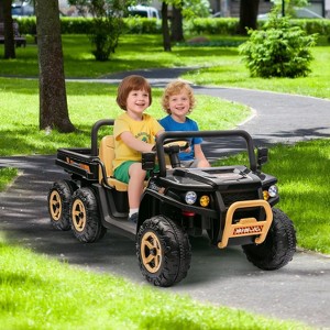 Coucheta 24V 2-Seater Ride On Dump Truck with Parent Remote Control, 4WD Electric Toy Car with Dump Bed, Bluetooth Music - 1 of 4