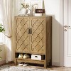 Tribesigns Shoe Cabinet with Doors, 6-Tier Farmhouse Shoe Storage Cabinet with Adjustable Shelves for Entryway, Closet, Living Room, Brown - 4 of 4