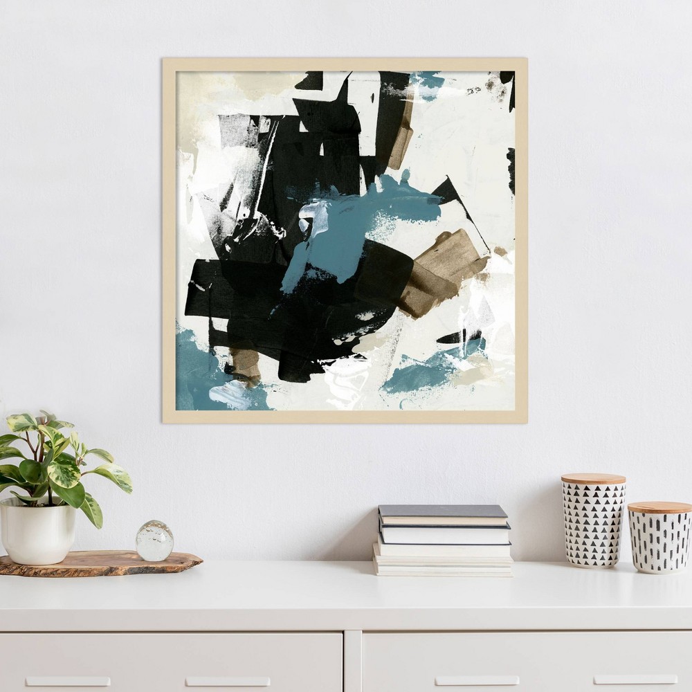 Photos - Other Decoration Amanti Art 25"x25" Scraped Teal I by June Erica Vess Wood Framed Wall Art Print