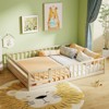 Costway Full Size Floor Bed with Full Length Safety Guardrails & Door for Boys, Girls Pink/Mint Sky/Icy Aqua/Gray/White/Natural - 4 of 4