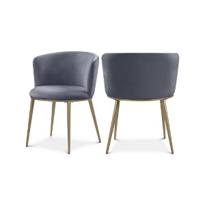 Meridian Furniture,Skylar Velvet Dining Chair, Set of 2 - 1 of 4