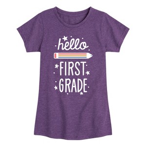 Girls' - Instant Message - Hello First Grade Fitted Short Sleeve Graphic T-Shirt - 1 of 4
