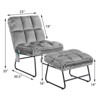 Costway Electric Massage Chair Vibrating Velvet Sofa w/Ottoman and Remote Control Gray - 3 of 4
