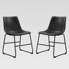 Set of 2 Laslo Modern Upholstered Faux Leather Dining Chairs - Saracina Home - 2 of 4