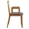 Modway Monarch Dining Armchair – Cane Back Wood Accent Chair with Padded Seat in Honey Natural Gray - 4 of 4