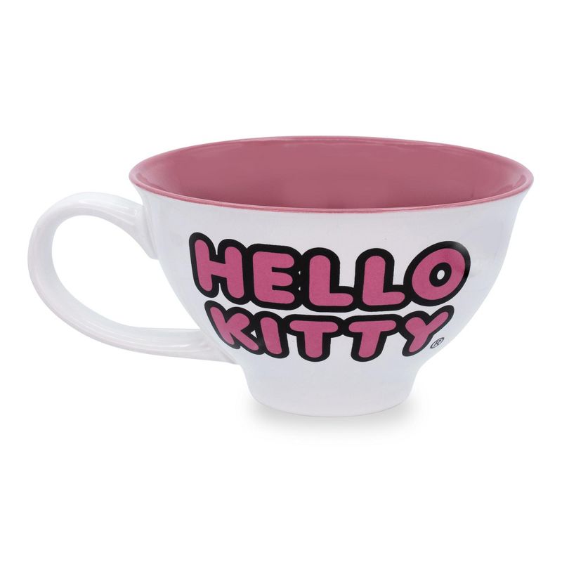 Silver Buffalo Sanrio Hello Kitty Ceramic Teacup and Saucer Set, 4 of 8