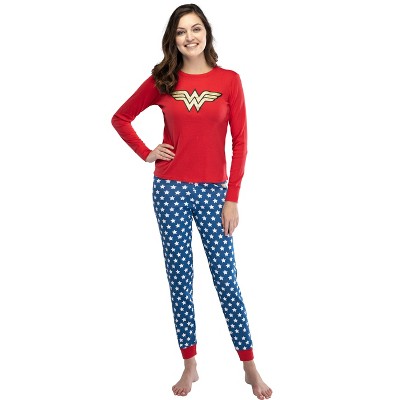 Intimo Womens Wonder Woman Glitter Logo Pajama Set
