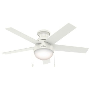 Hunter Fans 46" Anslee Lighted Ceiling Fan Fresh White Finish - Modern Design with Integrated LED and WhisperWind Motor - 1 of 1
