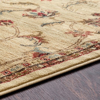 George Khaki Floral Synthetic Area Rug 2' x 3'3"