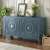 CAVINAS Retro Wooden Sideboard Cabinet with Metal Handles & Circular Groove Design,Buffet Cabinet with Storage for Kitchen,Dining Room - 2 of 4