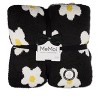 Memoi Women's Daisy Cozy Knit Wearable Throw Robe Black One Size - 3 of 4
