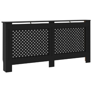 vidaXL Radiator Cover Black 67.7"x7.5"x32.1" MDF - 1 of 4