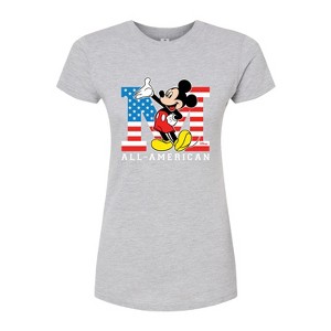 Women's - Disney - Mickey Flag All American Fitted Graphic T-Shirt - 1 of 3
