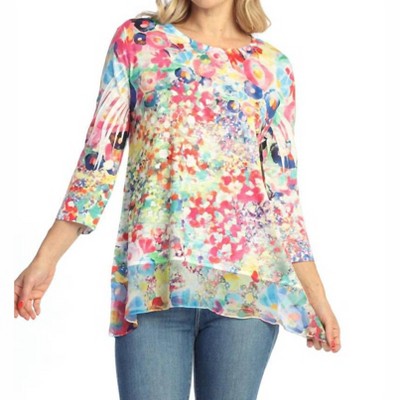Women's Meadows Print Chiffon Contrast Tunic - Jess & Jane