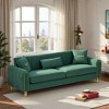 87.4'' Plush Fabric 3-Seater Sofa with High-Resilience Foam, Pocket Springs, Metal Legs, Plush Upholstery, and Modern Design - 2 of 4