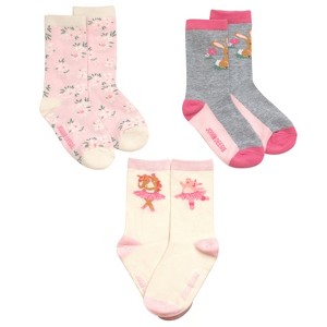 John Deere Truck Farm Animal 3 Pack Non-Slip Grip Crew Socks Toddler - 1 of 4