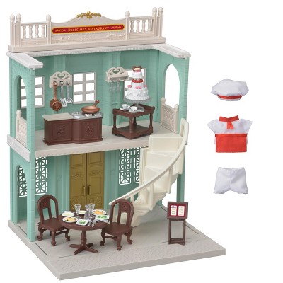 Calico Critters Town Series Delicious Restaurant, Fashion Dollhouse Playset with Furniture and Accessories