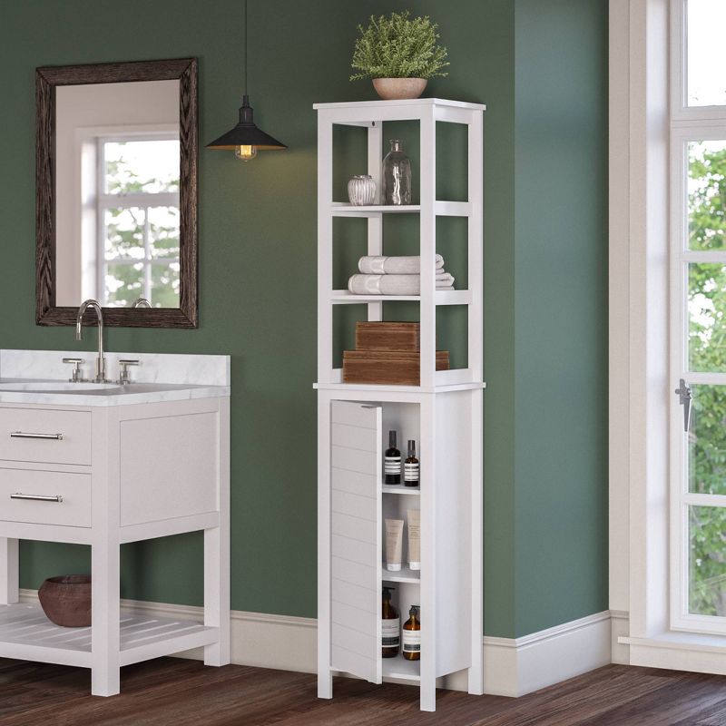 Madison Collection Linen Tower with Open Shelves - RiverRidge Home, 3 of 15