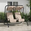 Resenkos 2-Seater Swing With Canopy, Patio Garden Swing, Poolside Relaxation, Backyard Seating, Beige - 3 of 4