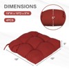 Aoodor 19x19x5 Inch Tufted Outdoor Chair Cushions, Water and Fade Resistant Polyester Dining Chair Pads with Ties for Patio Furniture, Set of 4 - 4 of 4