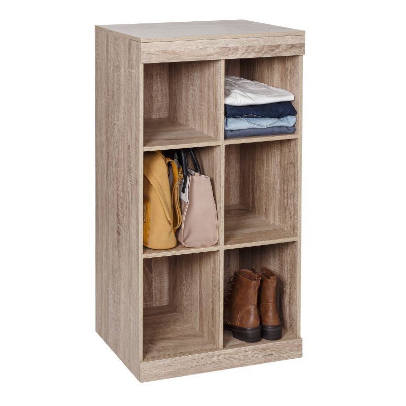 Honey-Can-Do 6 Compartment Divided Cube Cabinet Oak, 2 of 10