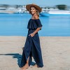 Women's Navy Off-Shoulder Flounce Bodice Jersey Maxi Dress - Cupshe - 2 of 4