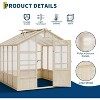 Wooden Greenhouse,Greenhouses for Outdoors with Lockable Door, Wood Frame & Adjustable Vent,Heavy Duty Greenhouse with Polycarbonate Panel,8x8ft - 2 of 4