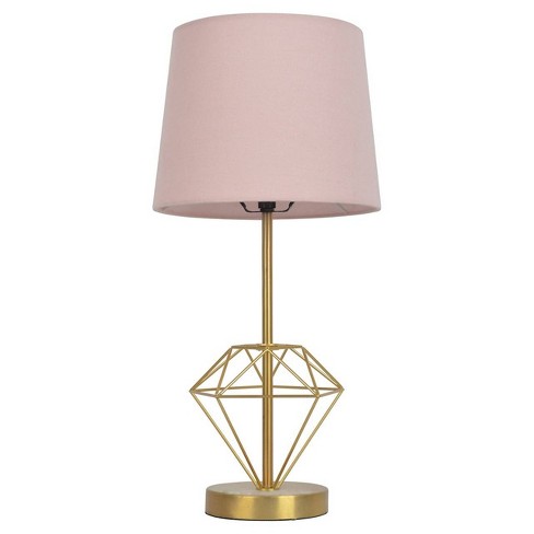 Wire Diamond Table Lamp Pink Gold Pillowfort Target