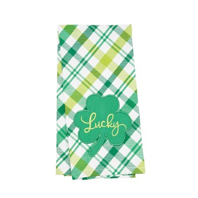 C&F Home Lucky Clover Plaid Cotton Kitchen Towel