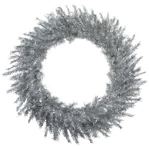 Northlight 36" Silver Tinsel Artificial Christmas Wreath, Unlit - 1 of 4