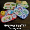 4E's Novelty Christmas Dinnerware Set: 4 BPA-free melamine plates for kids, festive and sectional, dishwasher safe. Perfect for holiday meals! - 3 of 4