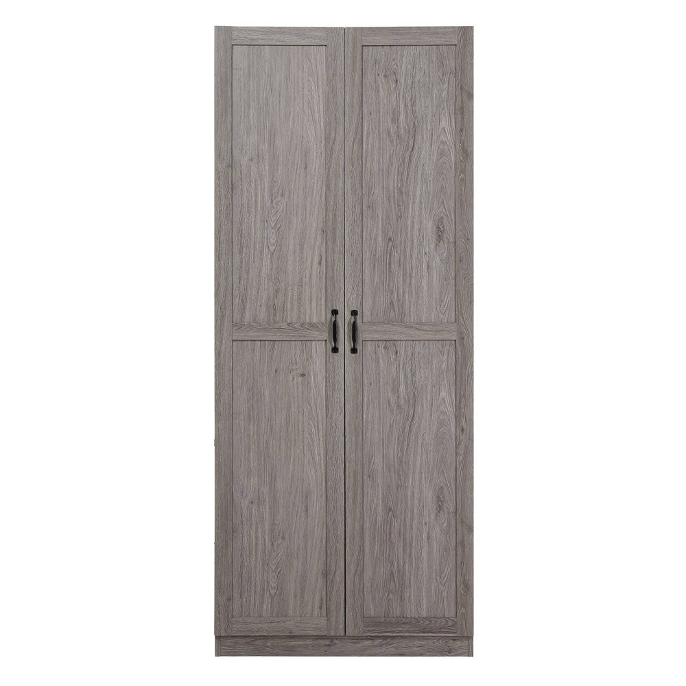 Photos - Wardrobe Hopkins Modern 7 Shelf Freestanding Storage Closet Gray - Manhattan Comfor