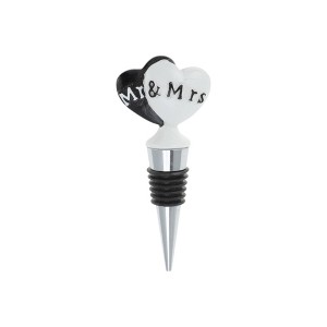 Unique Bargains Bottle Stoppers Aluminum Alloy PTR Resin Black White Silver Tone 4.06"x1.69"x0.79" 1 Pc - 1 of 3