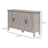 Okak Barn Door Style Buffet Cabinet with Storage for Living Room 34.5" Farmhouse Kitchen Sideboard Cabinet with Adjustable Shelf - 2 of 4