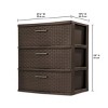 3 Drawer Wide Weave Tower Plastic, Cement, Case of 1 - 2 of 2