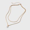 Capped Pearl Drop Multi-Strand Necklace - A New Day™ Gold - 3 of 4