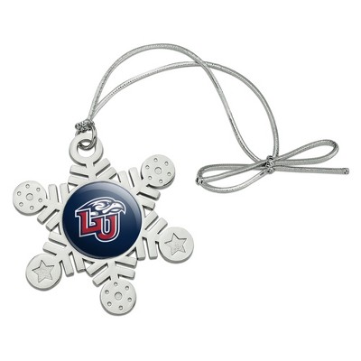 Liberty University Primary Logo Metal Snowflake Christmas Tree Holiday Ornament