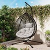 Versatile Hanging Egg Chair, Egg Chair For Outside With Cushion, Egg Chair Hanging With Sturdy Iron Base Support-Cuddlewood - 2 of 4