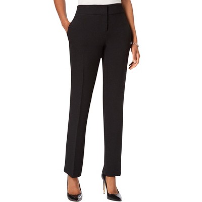 Kasper Womens Stretch Crepe Casual Trouser Pants, Black, 4