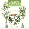 Tall Faux Olive Tree, Olive Trees Artificial Indoor with White Planter and Green Fake Moss for Home Office Living Room Bedroom Stairs Foyer Decor - 4 of 4