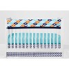 Bacati - Liam Long Crib Rail Guard Cover Aqua/Orange/Navy - 4 of 4
