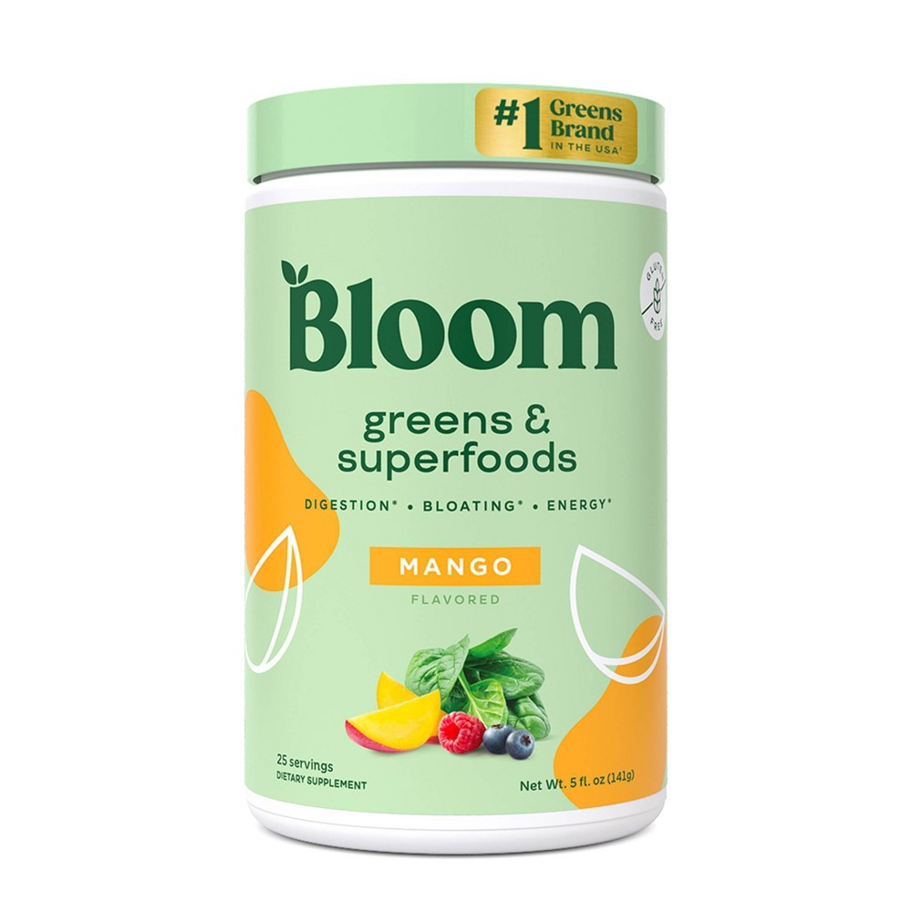 Photos - Vitamins & Minerals BLOOM NUTRITION Greens and Superfoods Powder - Mango - 4.8oz/25ct