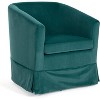 27.36" Swivel Accent Chair with Elastic Sponge Backrest Seat Cushion, 360¡ã Modern Upholstery Barrel Sofa Chairs for Bedroom/Living Room/Office - 4 of 4