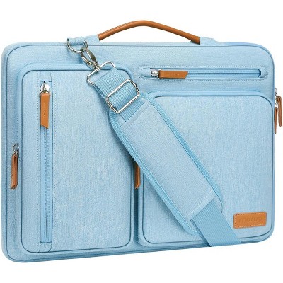 Hachikiko 360 Protective 15-15.6 Inch Laptop Shoulder Bag - Side Open Messenger Bag with 4 Zipper Pockets