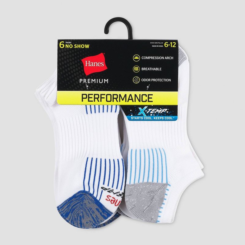 Hanes Premium Men's Performance No Show Socks 6pk - 6-12, 3 of 4
