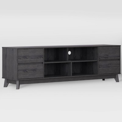 Gray Wood Grain TV Stand with Drawers for TVs up to 85"