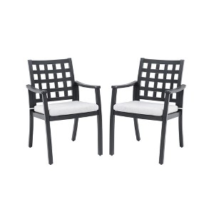 Ridstar 2 Piece Modern Outdoor Patio Dining Chairs For Garden-Black - 1 of 4