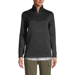 Lands' End Women's Sweater Fleece Quarter Zip Pullover - 1 of 4
