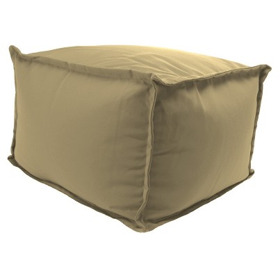 Outdoor Bean Filled Pouf/Ottoman In Sunbrella Canvas Heather Beige  - Jordan Manufacturing